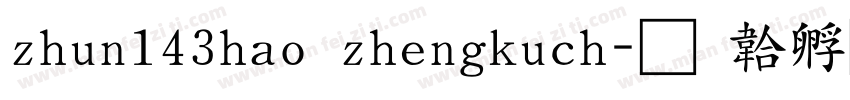 zhun143hao zhengkuch字体转换
